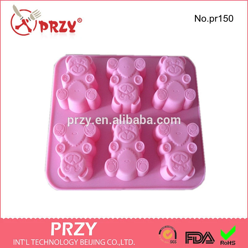 Bear shaped silicone ice cube tray , silicone cake molds
