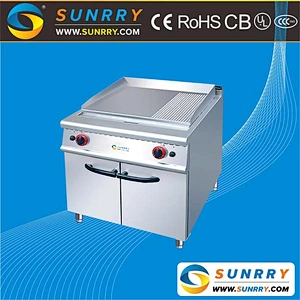 Commercial floor type cooking equipments gas griddle flat plate with cast iron griddle plate