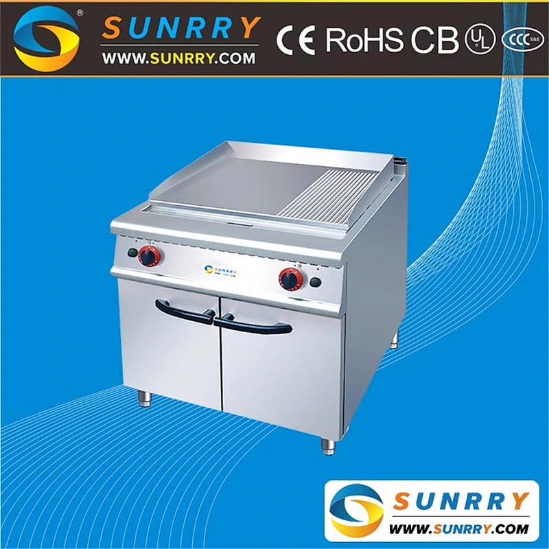 Commercial floor type cooking equipments gas griddle flat plate with cast iron griddle plate