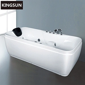 Acrylic Whirlpool Massage Free standing Rectangle 1 Person Bathtub K-8839