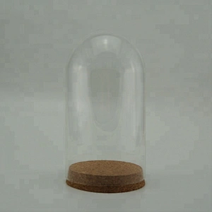 Clear Glass Dome with Cork Lid  for Home Decoration
