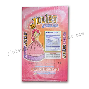 25kg transparent plastic bopp laminated and printing pp woven jasmine rice thailand bag