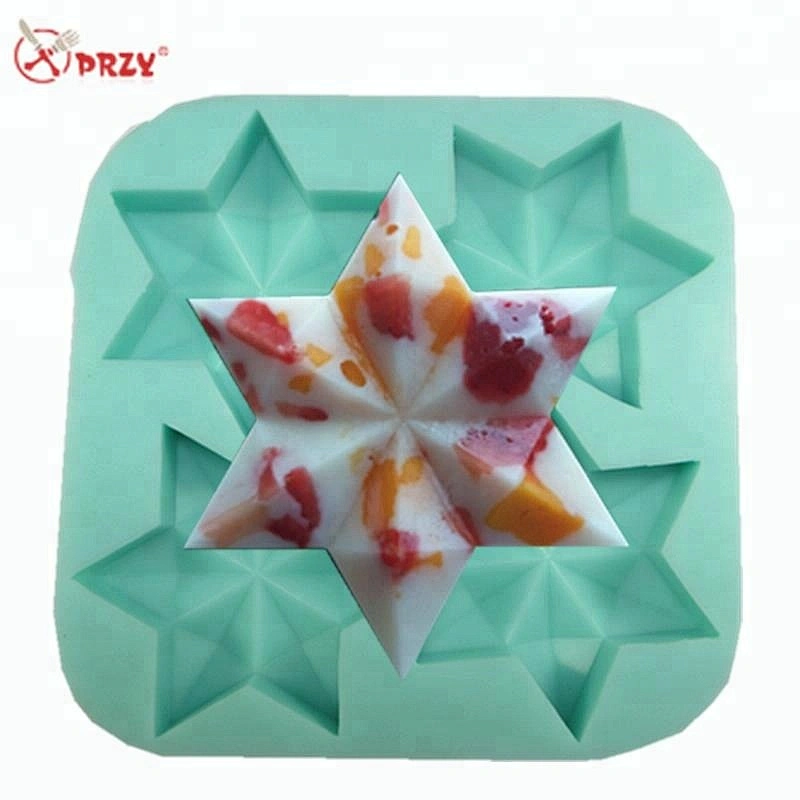 Star shaped Soap mold 4cavities Ice Cream mould Cake baking silicone molds