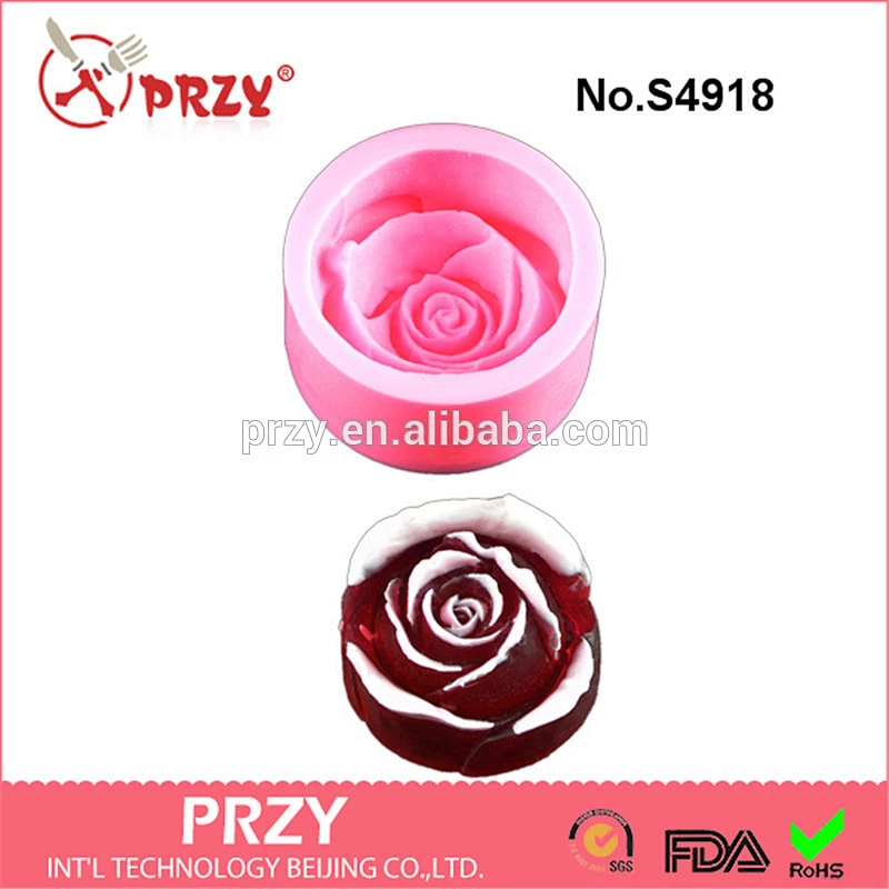 S4918 rose shaped 3d silicone soap molds handmade soap mold