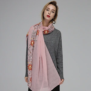 2019 New style hand embroidery scarf design women embroidered scarf