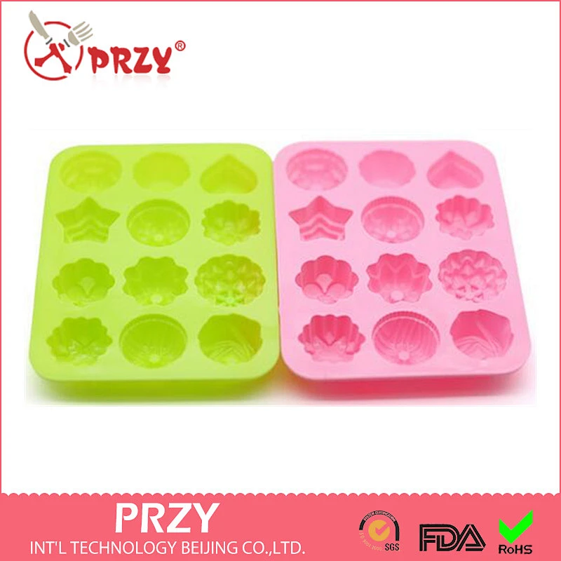 S4073 PRZY Handmade soap molds mold 12 even flower flowers single SOAP 25G