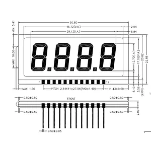very small 4 digits 7 segment custom tn lcd display