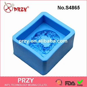 Model S4865 rectangle flower silicone mold food grade silicone soap mold