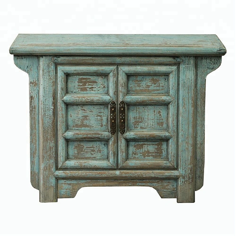 chinese antique distressed wooden beside cabinet furniture