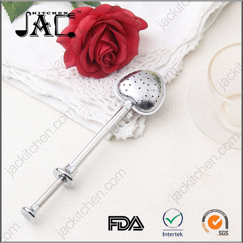 Heart Shape Push Style Tea Infuser Strainer
