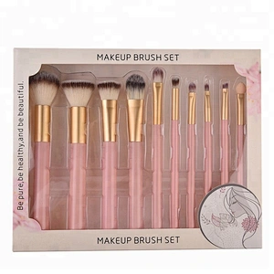 Professional 10pcs Pink Makeup Brushes Set Powder Face Brush Cosmetic Beauty Tools