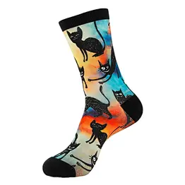 Custom Logo 3D Digital Print Fashion  Bamboo/Cotton/Polyester Halloween  Ready Product  Men Socks Printing Wholesale