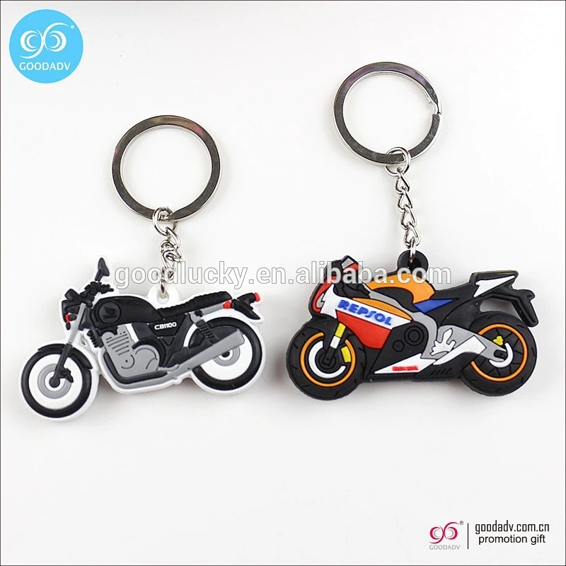 New design custom 3d cartoon plastic rubber key ring pvc keychain