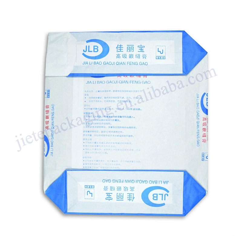 Customized 25kg 3 layer white kraft paper cement packing bag for dry mortar,gypsum,wall putty powder,tile adhesive