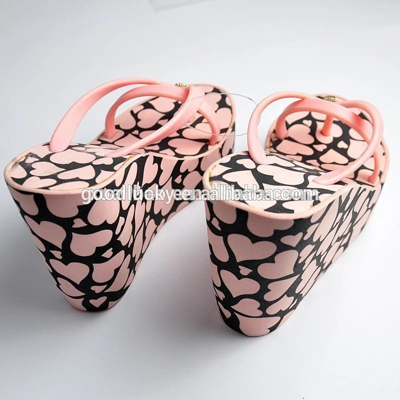 china New summer fashion high heel lady flip flops slippers