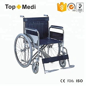 150KG loading capacity 20 inch width detachable folding manual steel wheelchair