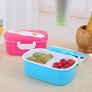 Free Sample PP Material Microwave Double  Lunch  Box  With Lovely Ears