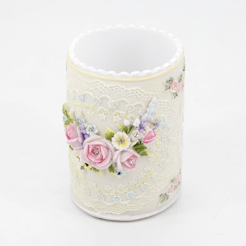 INS Style Rose Flowers Surround Pen Brush Pot Silicone Molds for Plaster Concrete