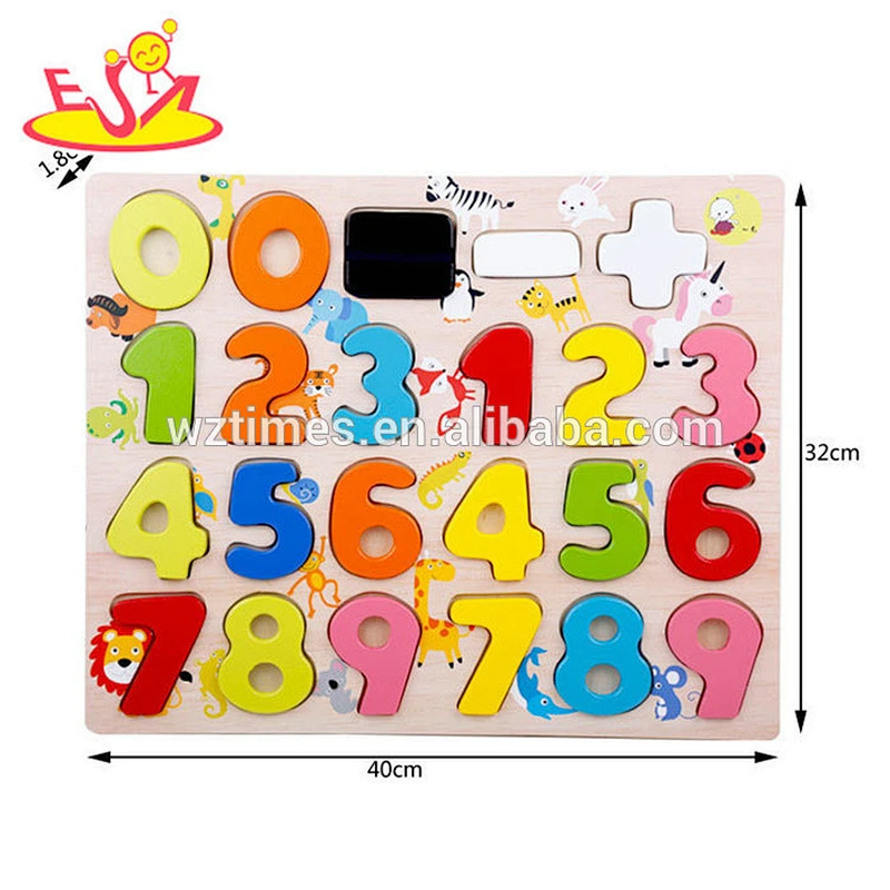 Puzzlespielspielzeug des frühen frühen Matheunterrichtspielzeugs hölzernes für Baby W14B092