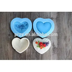DIY heart-shaped rose box silicone mold chocolate silicone mold Valentine's day gift box of the silicone mold