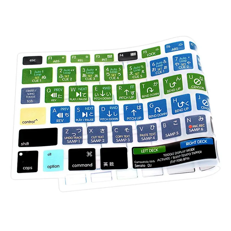 Serato DJ Function Hotkey Shortcut Silicone Keyboard Skin Cover japanese keyboard laptop for macbook pro 13 retina with Retina