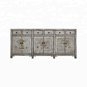 chinese oriental old shabby chic painted buffet sideboard furniture