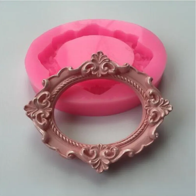 Mirror  Fondant Cake Mould Cookies Sugarcraft Decoration Silicone Mold  Frame Aroma Stone Molds