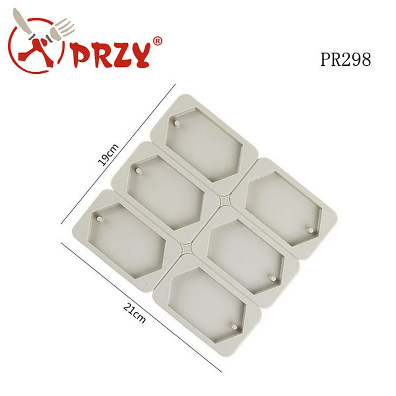 PR298 6 cavity Polygon High quality Aroma candle gypsum tablets silcione mold
