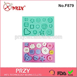 F879 PRZY decorative button modelling silicone mold for fondant