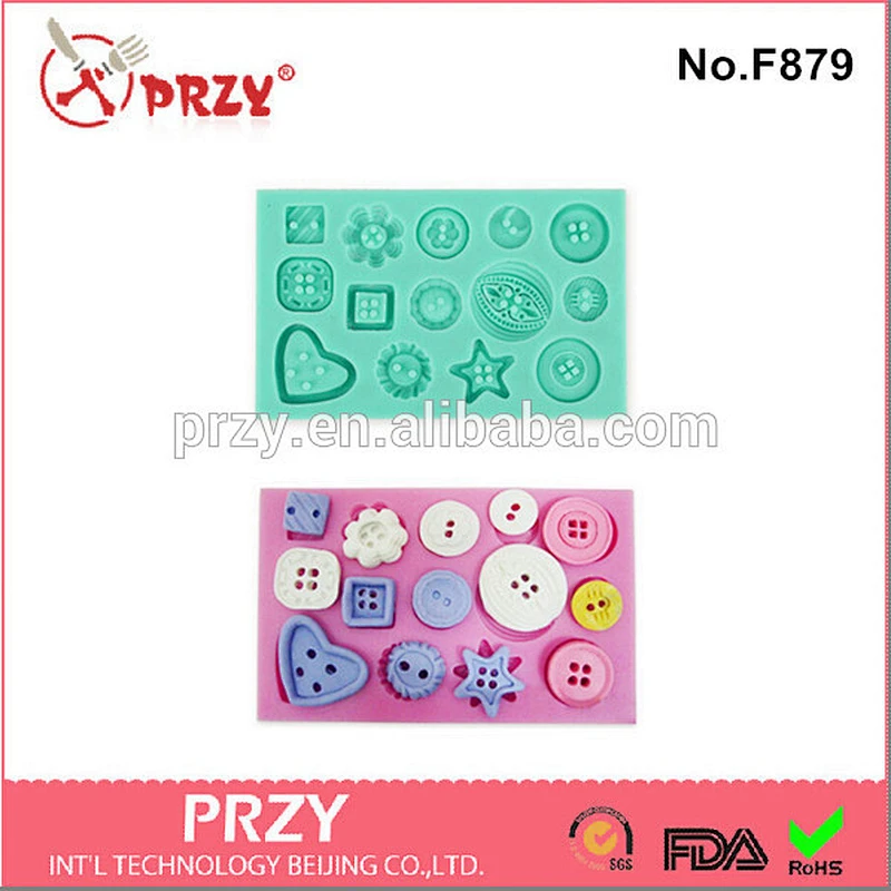 F879 PRZY decorative button modelling silicone mold for fondant