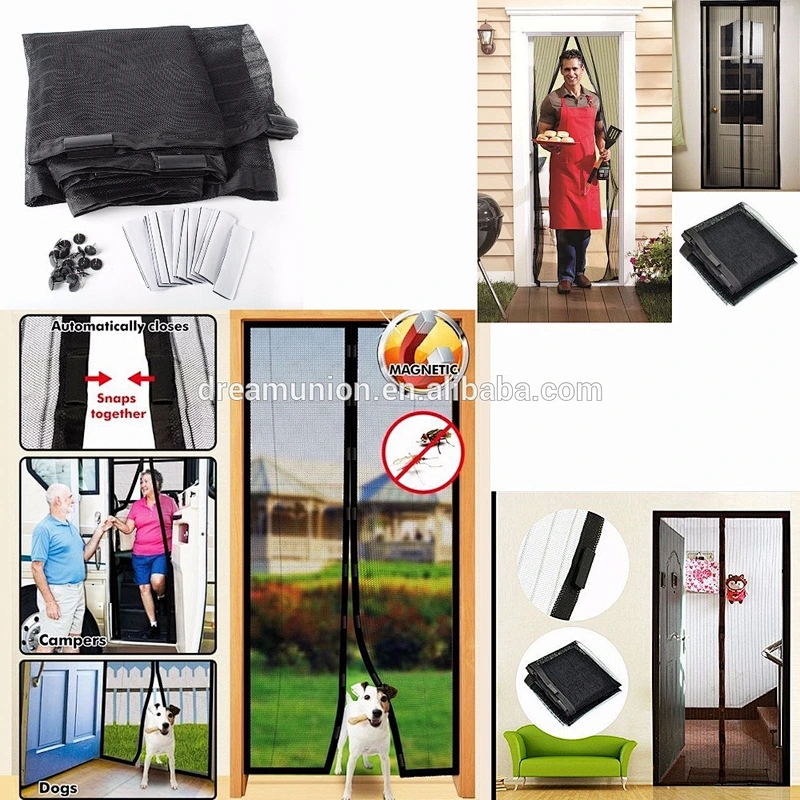 Magic Magnetic Mesh Hands-Free Screen net Door with18 powerful magnets TV shown anti bug Mosquito curtain Popular