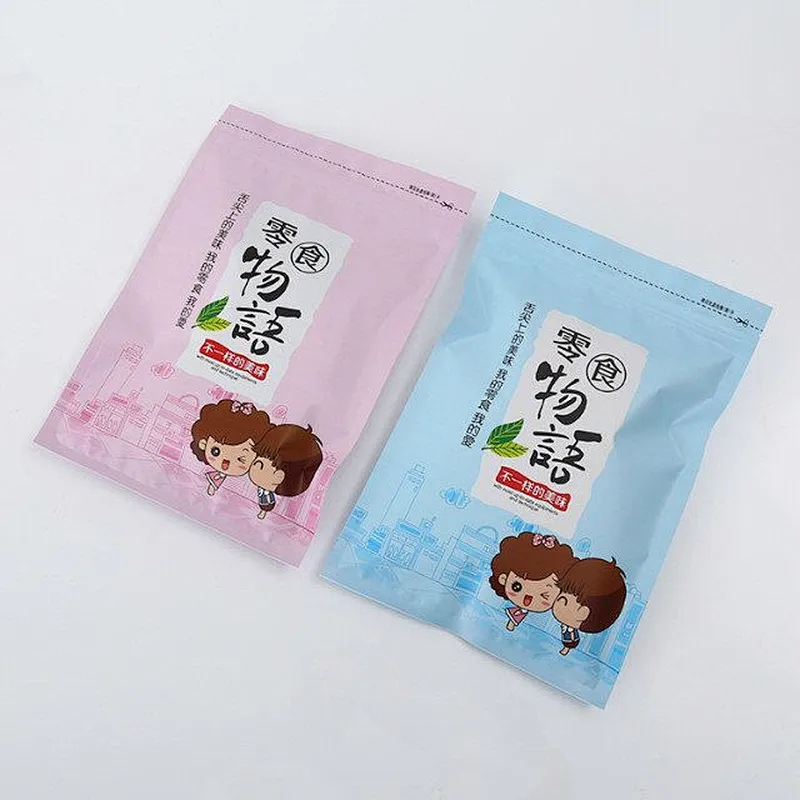Custom wholesale pink ,blue snacks package