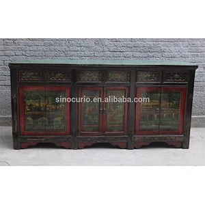 2017 wholesale furniture china chinese antique long sideboard painted furniture use lacquer painting