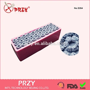 Decorative silicone rose soap loaf molds .