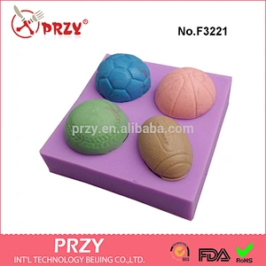 F3221 Football Basketball perspective Fondant cake silicone mold silicone fondant mold