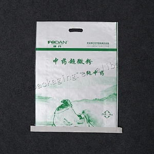 5kg pp woven shopping packaging bag with carry handle for chinese herbal medicine