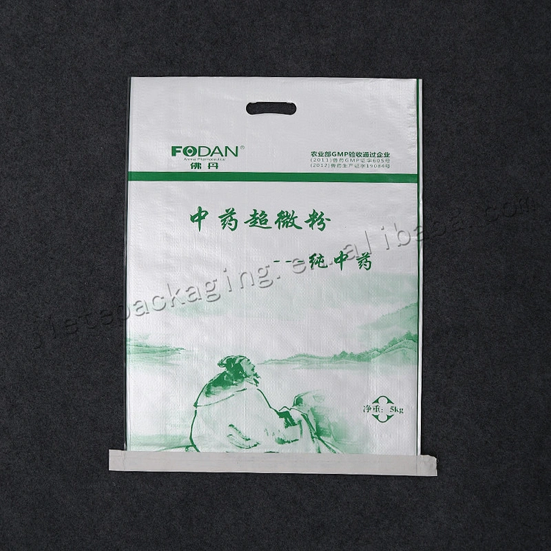 5kg pp woven shopping packaging bag with carry handle for chinese herbal medicine