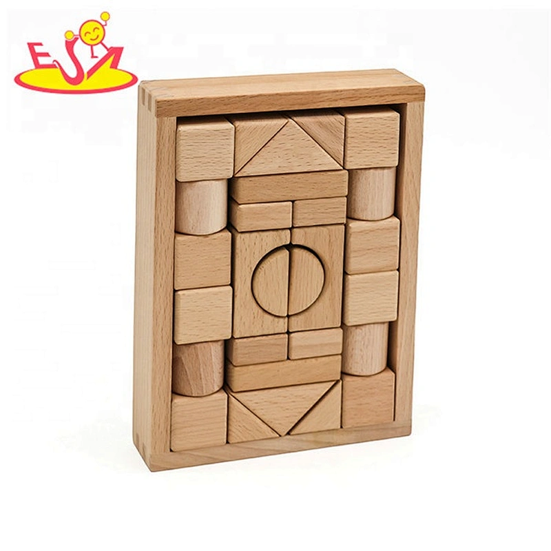 2019 Top sale 28 pieces kids wooden building blocks toys for wholesale W13A172