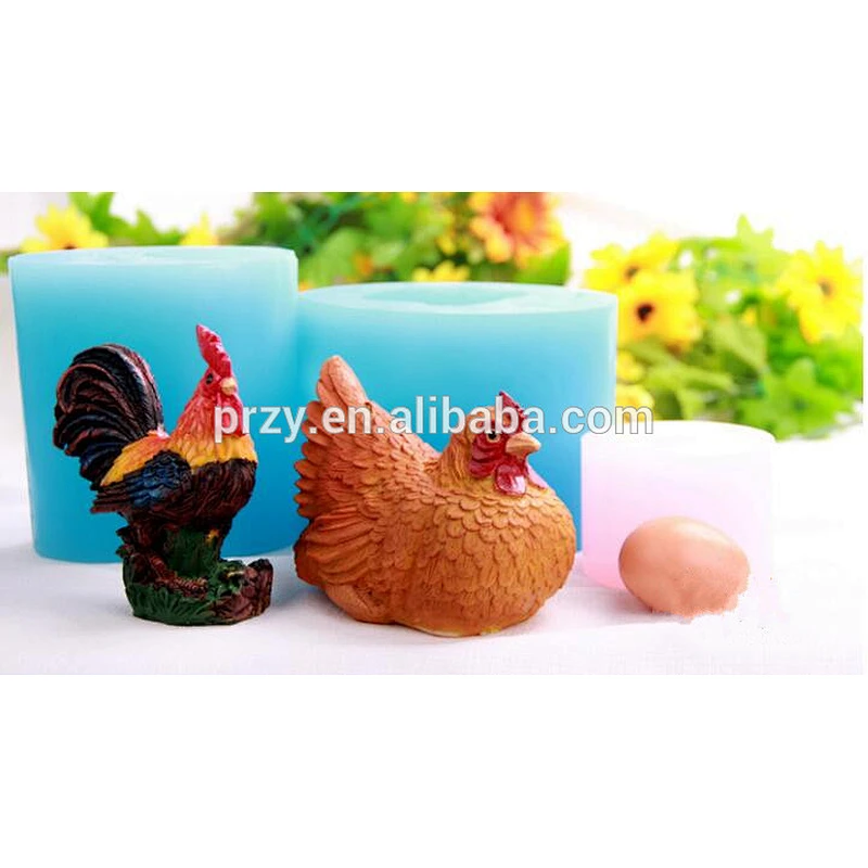 2017 PRZY Chicken Silicone mold zodiac 3d chickens soap mould candle mould