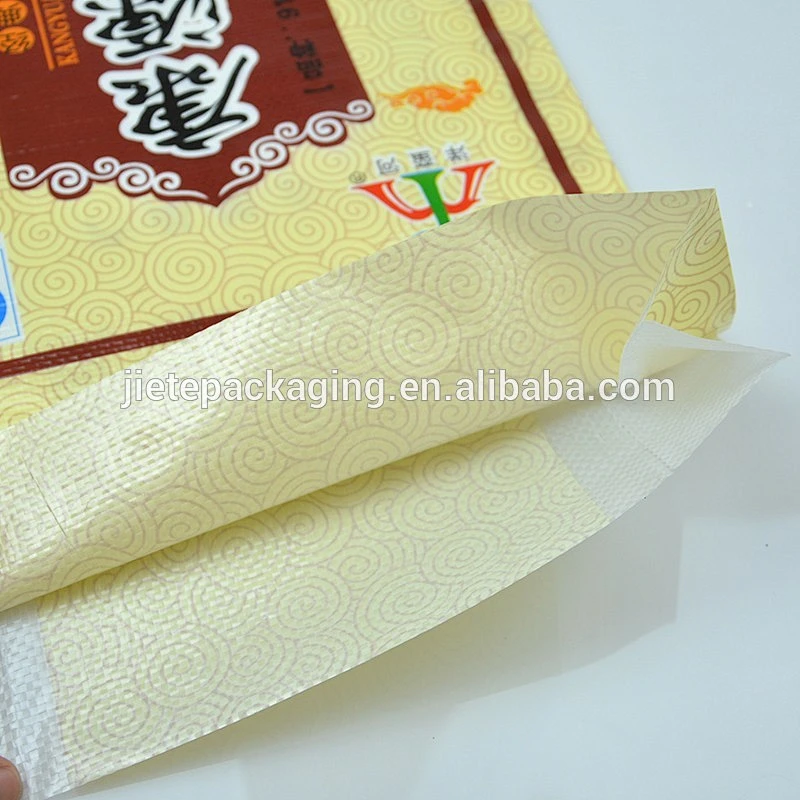 rice, food white PP woven bags, sacks 25kg with BOPP laminated