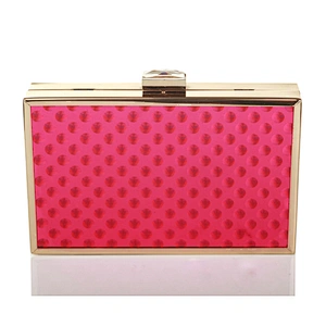 High quality fashion women bag 3D effect pink color material ladies clutches