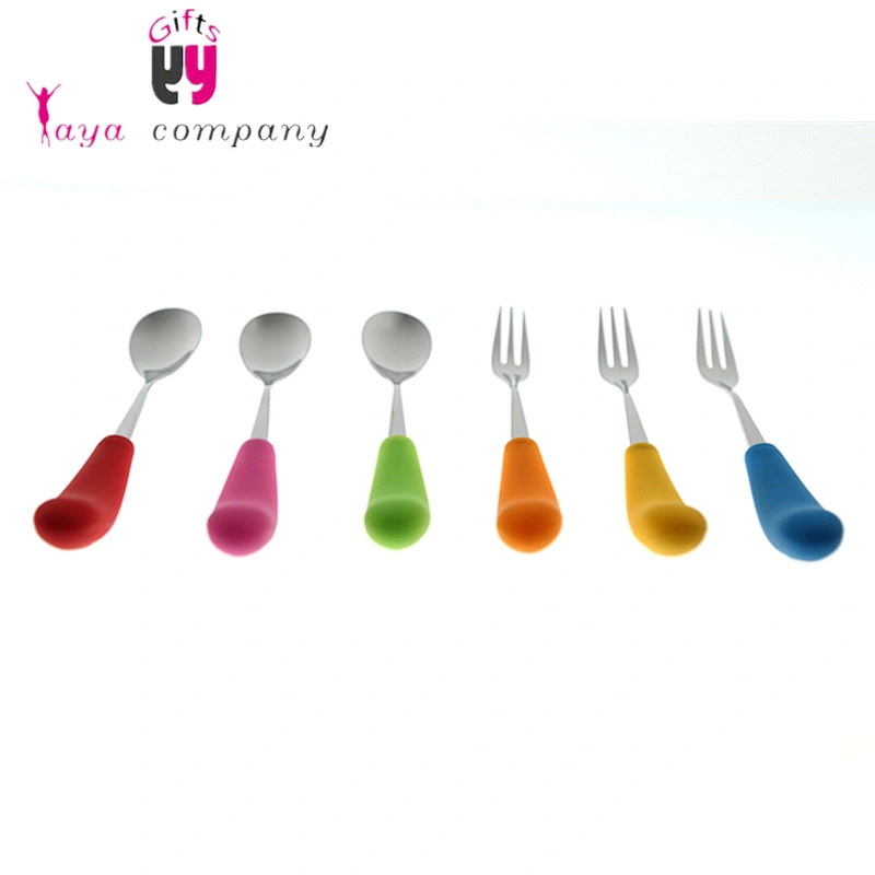 Custom Unbreakable Restaurant Cooking Mini Stainless Steel Spoon With Silicone Handle