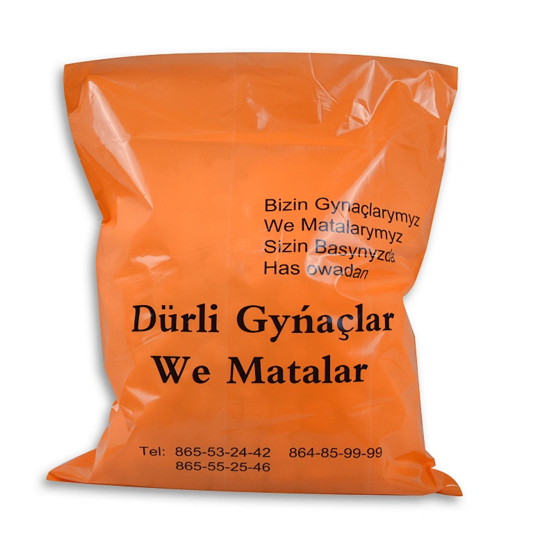 Orange cheap PE plastic garment shopping bag