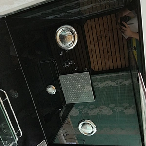 Pinghu Black Printed Tempered Glass Shower Cabin