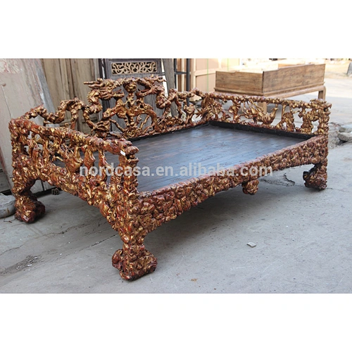 Most popular Antique Style Hand Carved Reclaimed Wood Bed