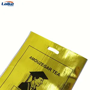 Eco friendly gold foil laminated tea packaging seed rice wheat flour  pp woven sack bag