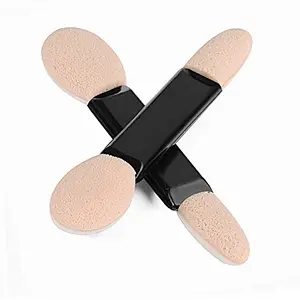 Promotional makeup applicator Double-end Eye Shadow Eyeliner Brush Sponge with glitter handle