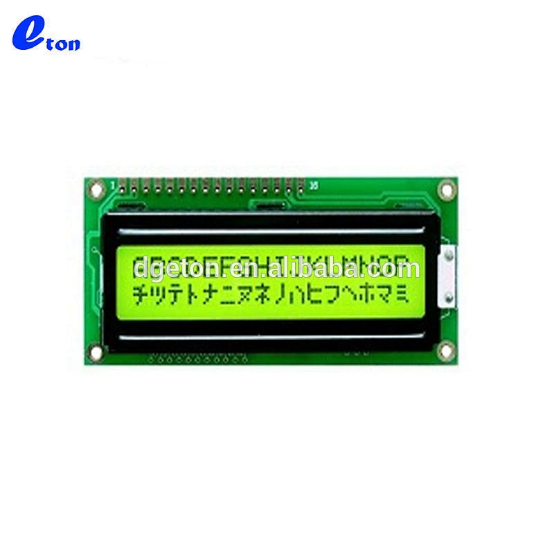 Two lines 20x2 character lcd display module with Yellow green backlight