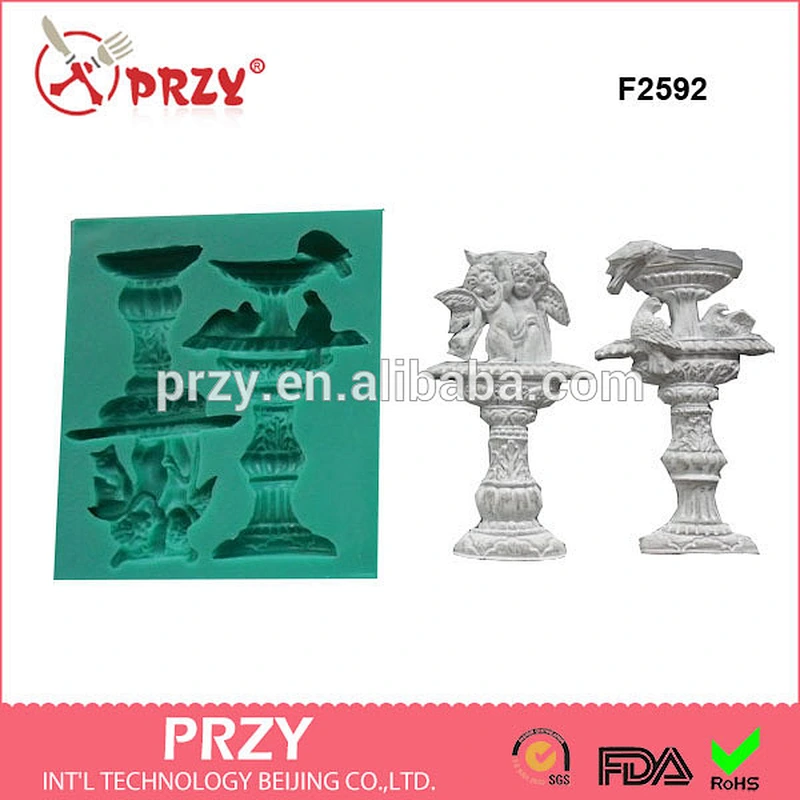 F2592 Antique Fountains Silicone Mould / Antique Fountains Sugarcraft Cake Decorating Fondant / fimo mold