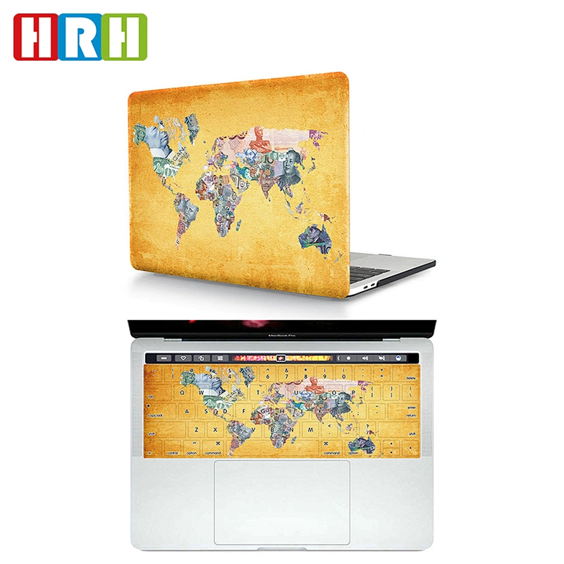Hard Case Cover and Matching Keyboard Cover for Macbook 2 in 1 World Banknotes waterproof map case laptop body cover
